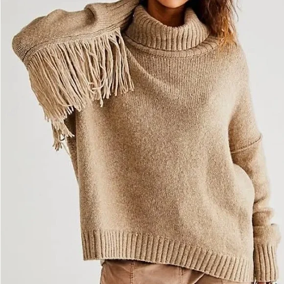 Free People Glacier Sweater Tan size Medium - Picture 2 of 12